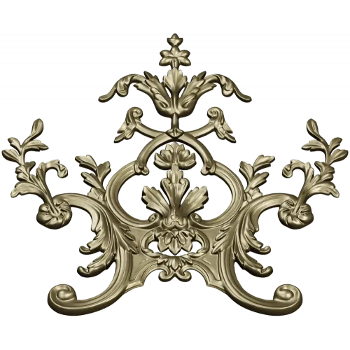 Rococo Floral Crest STL 3D Model for CNC