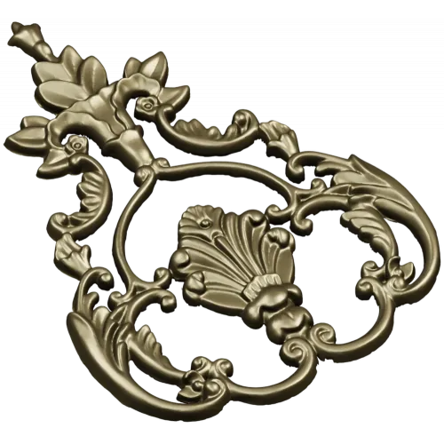 Baroque Acanthus Shell Cartouche - STL 3D model for CNC