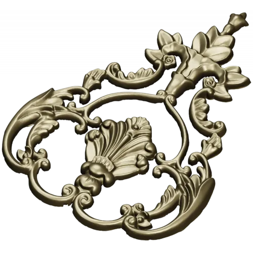Baroque Acanthus Shell Cartouche - STL 3D model for CNC