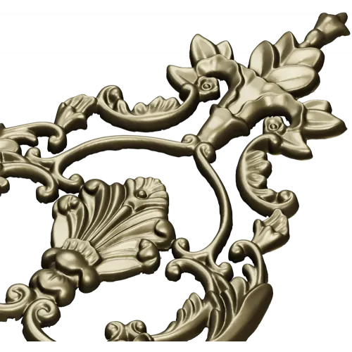 Baroque Acanthus Shell Cartouche - STL 3D model for CNC