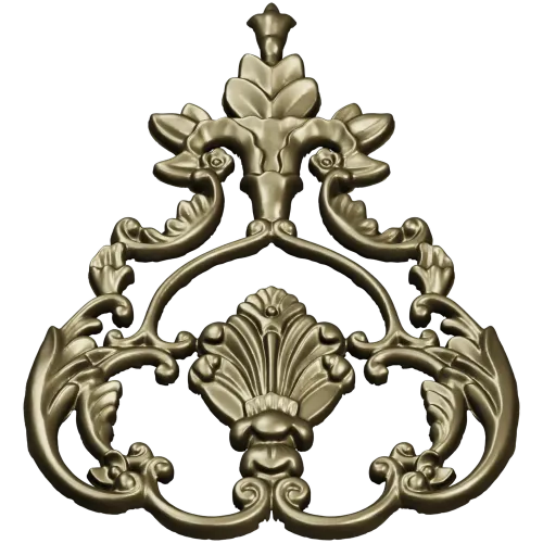 Baroque Acanthus Shell Cartouche - STL 3D model for CNC