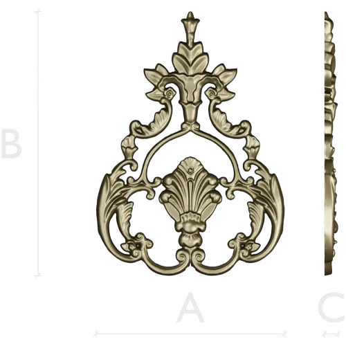 Baroque Acanthus Shell Cartouche - STL 3D model for CNC
