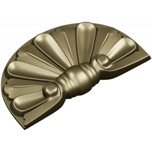 Semicircular Fan Rosette STL for CNC Milling