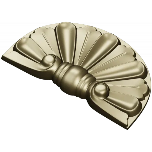 Semicircular Fan Rosette STL for CNC Milling
