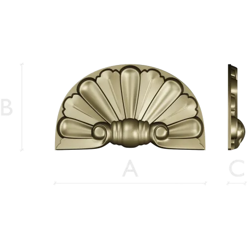 Semicircular Fan Rosette STL for CNC Milling