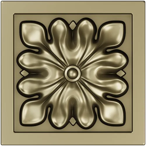 Sunburst Square Rosette - STL 3D model for CNC
