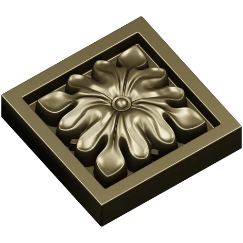 Sunburst Square Rosette - STL 3D model for CNC