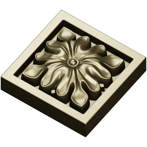 Sunburst Square Rosette - STL 3D model for CNC