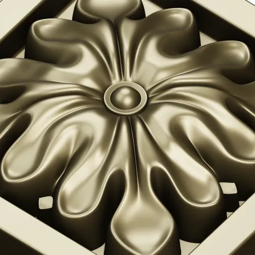 Sunburst Square Rosette - STL 3D model for CNC