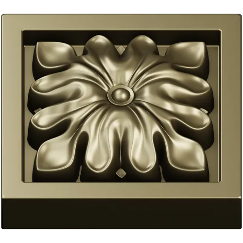 Sunburst Square Rosette - STL 3D model for CNC