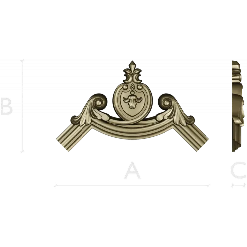 Картуш верхний в стиле барокко - STL модель для ЧПУ