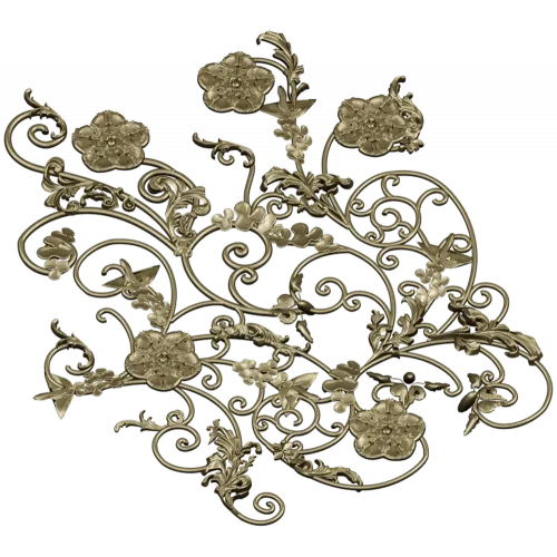 Rococo Floral Scrollwork Panel STL 3D Model