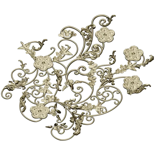 Rococo Floral Scrollwork Panel STL 3D Model