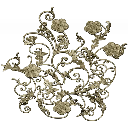 Rococo Floral Scrollwork Panel STL 3D Model