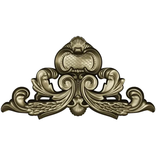 Ornate acanthus cartouche 3D model in STL for CNC carving