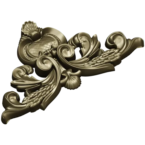 Ornate acanthus cartouche 3D model in STL for CNC carving