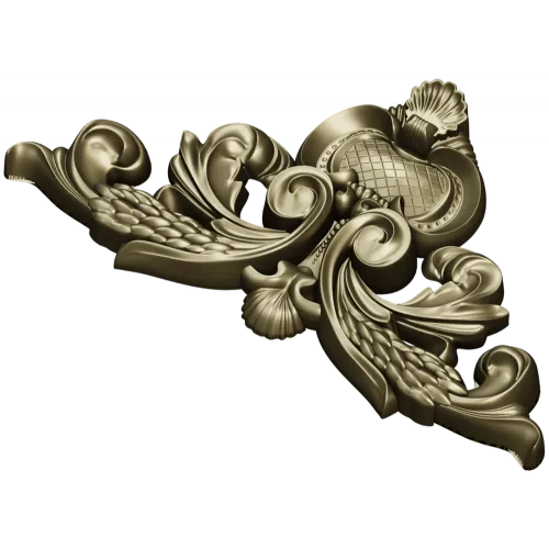 Ornate acanthus cartouche 3D model in STL for CNC carving