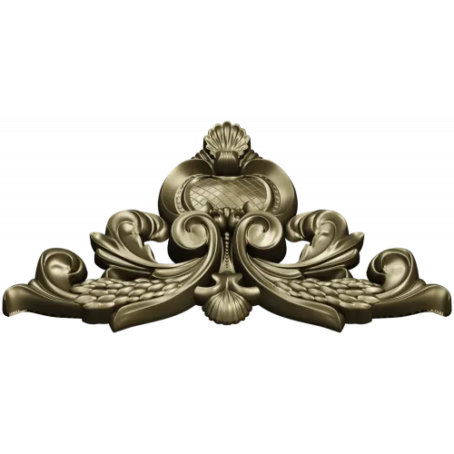 Ornate acanthus cartouche 3D model in STL for CNC carving
