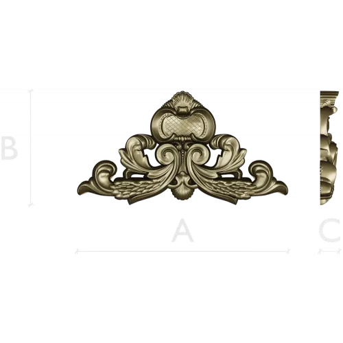Ornate acanthus cartouche 3D model in STL for CNC carving
