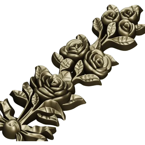 Rose ribbon vertical applique stl model for CNC milling