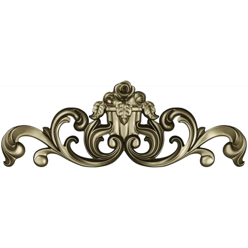 Rococo Rose Cartouche - STL 3D model for CNC