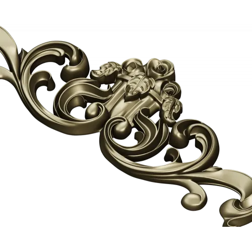 Rococo Rose Cartouche - STL 3D model for CNC