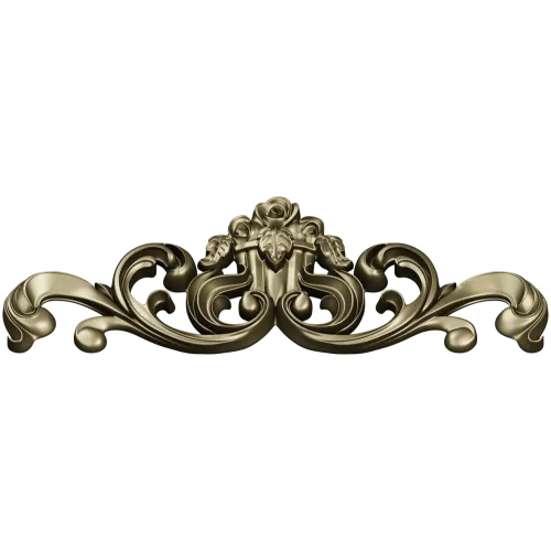 Rococo Rose Cartouche - STL 3D model for CNC