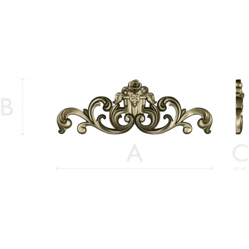 Rococo Rose Cartouche - STL 3D model for CNC