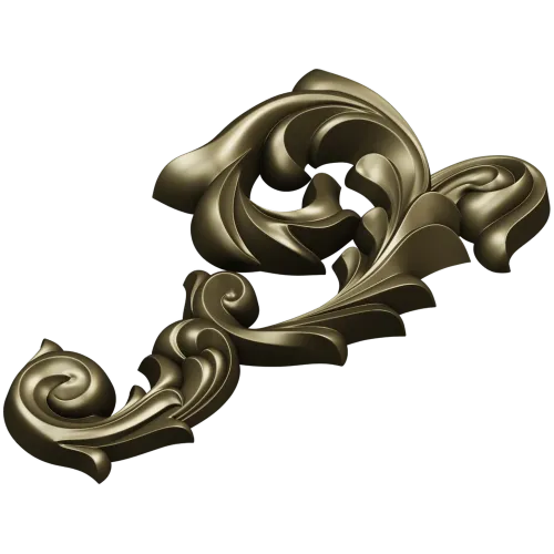 Acanthus Scroll Corner - STL 3D model for CNC
