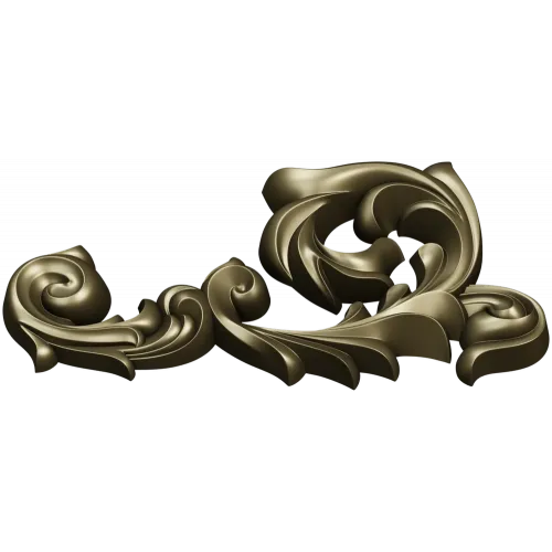 Acanthus Scroll Corner - STL 3D model for CNC