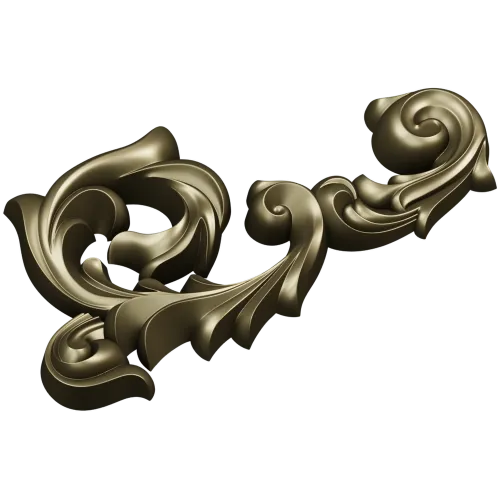 Baroque Acanthus Corner - STL 3D Model for CNC Milling