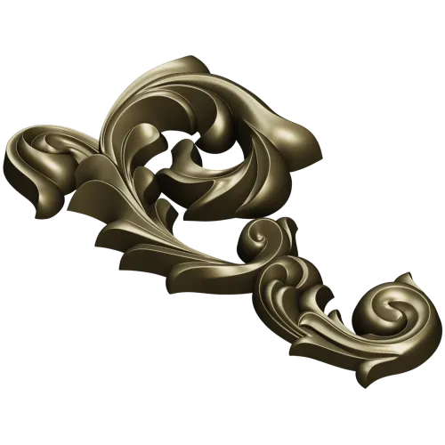 Baroque Acanthus Corner - STL 3D Model for CNC Milling