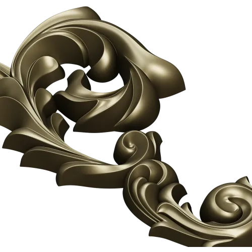 Baroque Acanthus Corner - STL 3D Model for CNC Milling