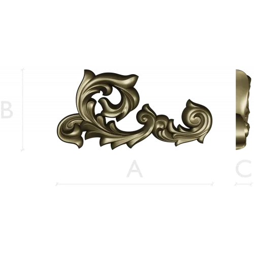 Baroque Acanthus Corner - STL 3D Model for CNC Milling