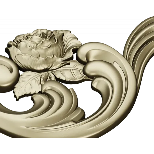 Декоративный картуш с розой - STL 3D модель для ЧПУ