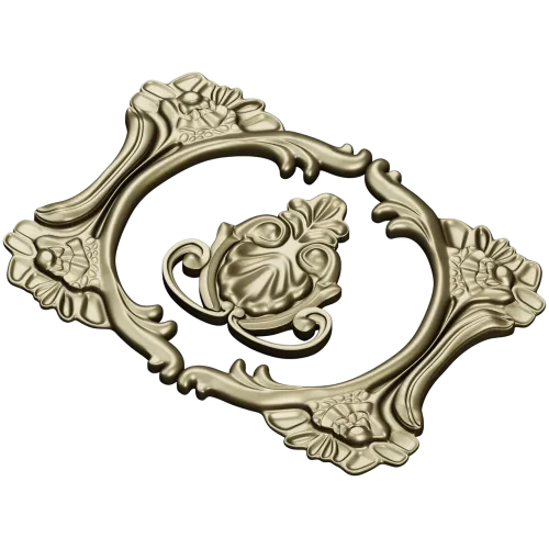 Rocaille Oval Cartouche STL for CNC