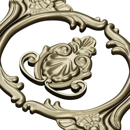 Rocaille Oval Cartouche STL for CNC