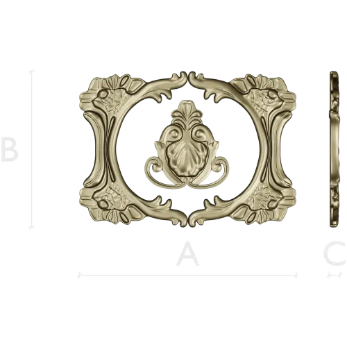 Rocaille Oval Cartouche STL for CNC
