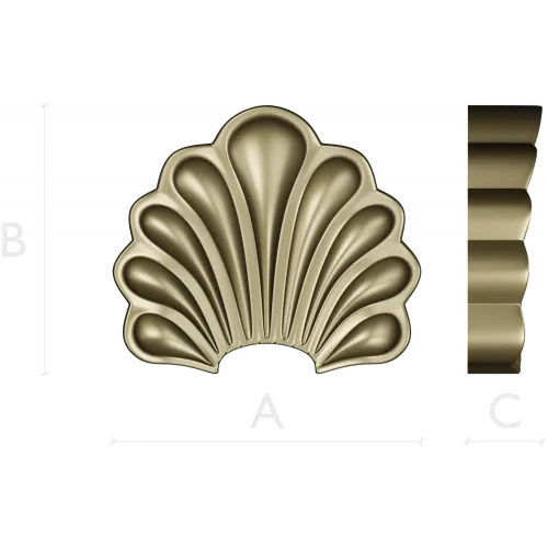 Scallop Fan Applique STL 3D Model for CNC