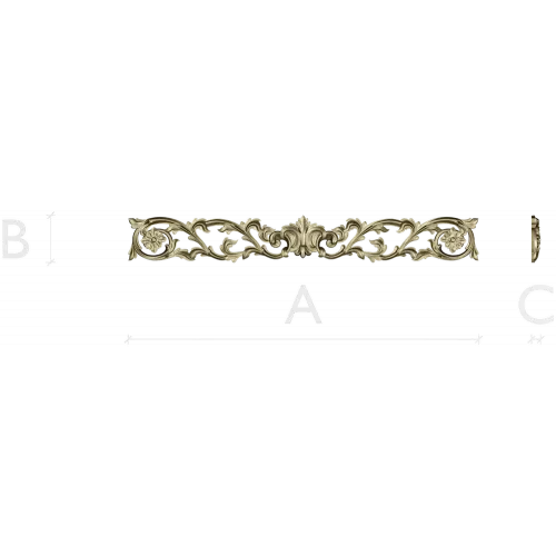 Baroque Acanthus Horizontal Ornament STL for CNC