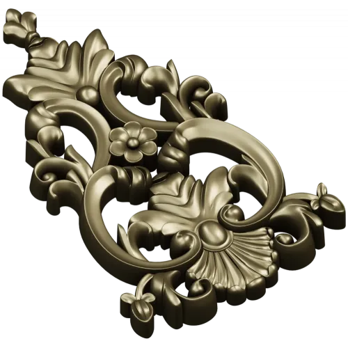 Ornate Acanthus Cartouche - STL 3D Model for CNC