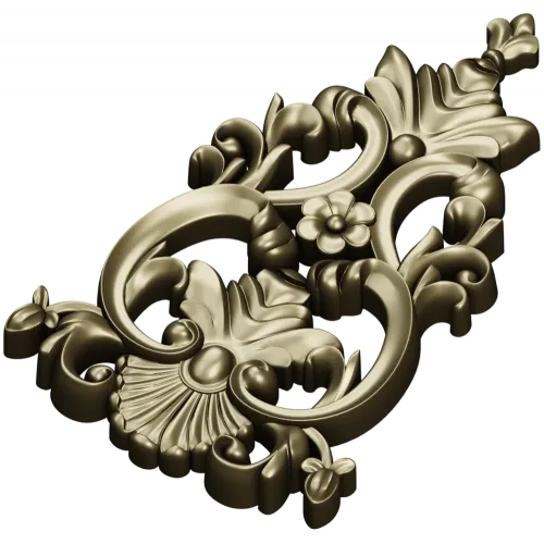 Ornate Acanthus Cartouche - STL 3D Model for CNC