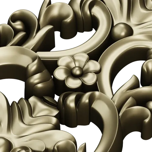 Ornate Acanthus Cartouche - STL 3D Model for CNC