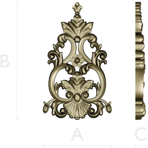 Ornate Acanthus Cartouche - STL 3D Model for CNC