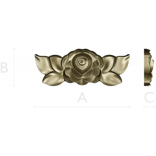 High-relief Rose Applique STL for CNC