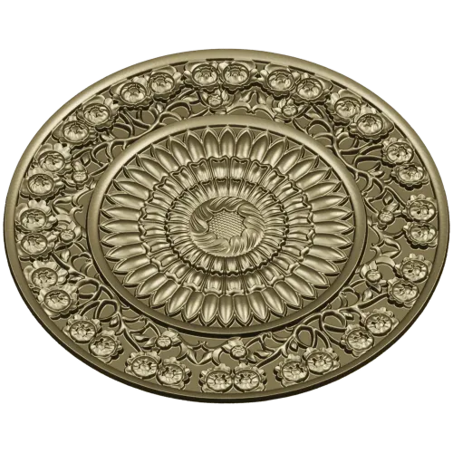 Sunflower Rosette Decorative STL for CNC milling