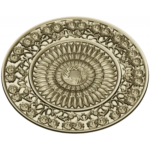 Sunflower Rosette Decorative STL for CNC milling