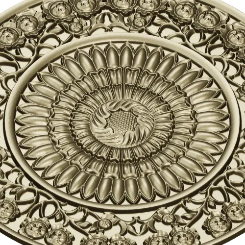 Sunflower Rosette Decorative STL for CNC milling