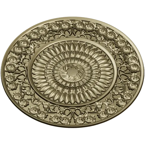 Sunflower Rosette Decorative STL for CNC milling