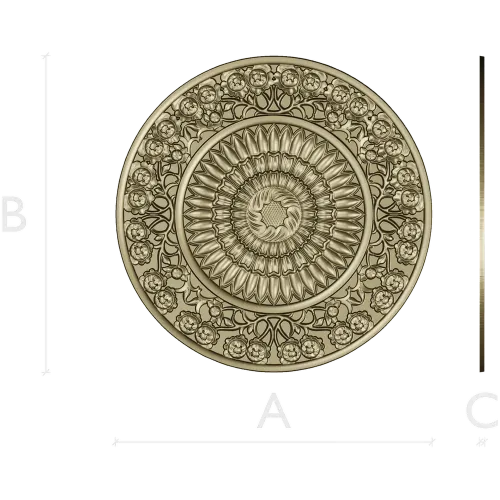 Sunflower Rosette Decorative STL for CNC milling